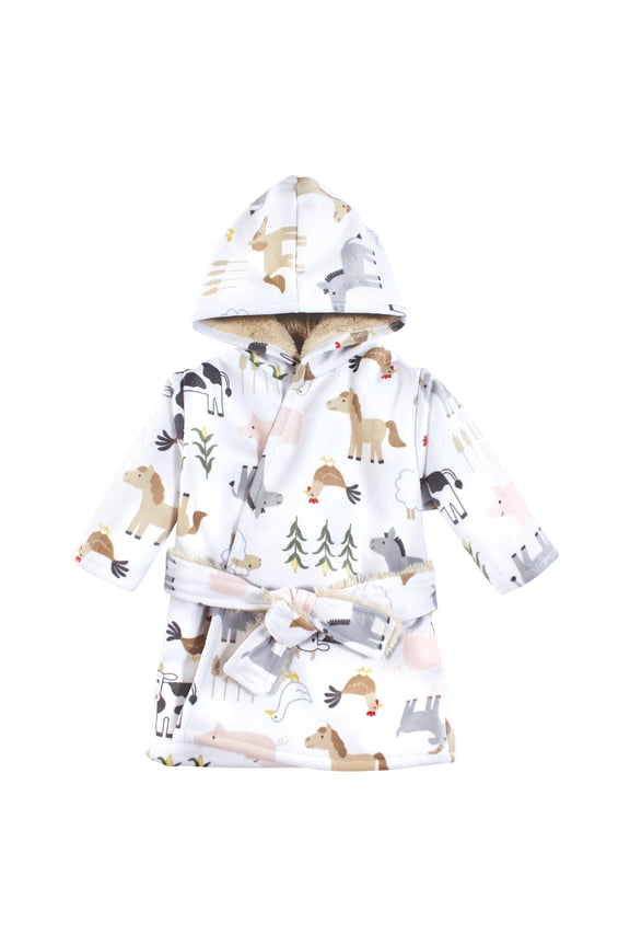 Mink with Faux Fur Lining Pool and Beach Robe Cover-ups, Cute Farm, 0-6 Months