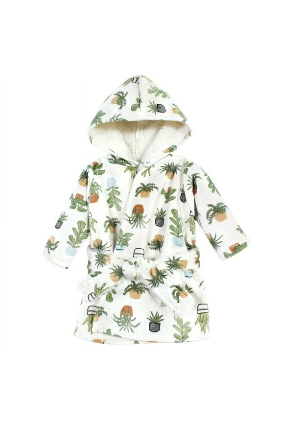 Mink with Faux Fur Lining Pool and Beach Robe Cover-ups, Plants, 18-24 Months