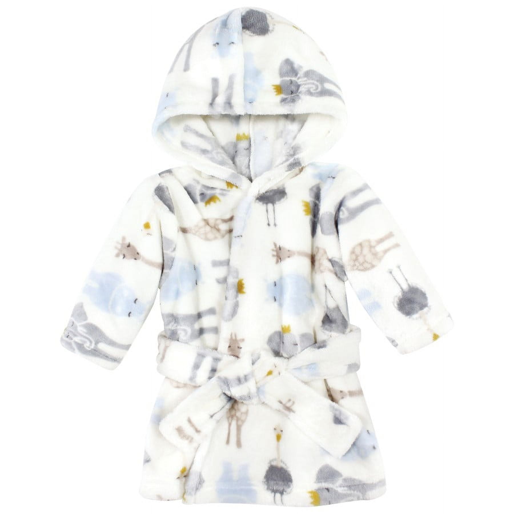 Plush Animal Face Bathrobe, Royal Safari, 0-9 Months