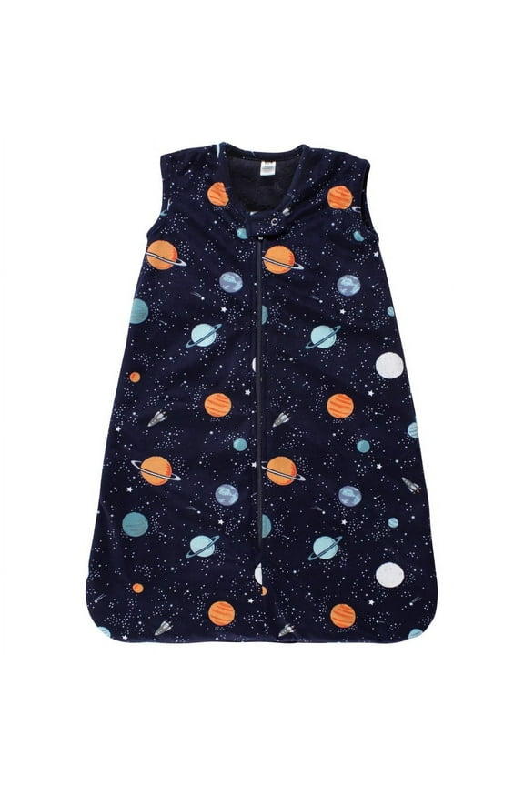 Plush Faux Fur Sleeping Bag, Wearable Blanket, Space, 0-6 Months