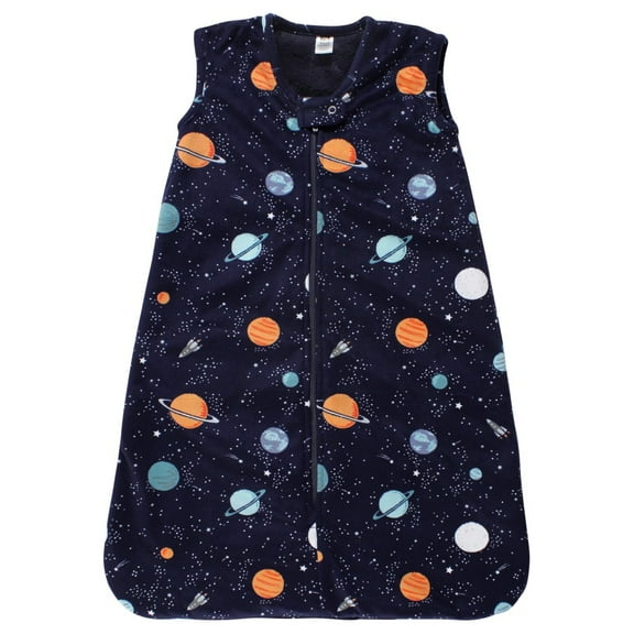 Hudson Baby Plush Faux Fur Sleeping Bag, Wearable Blanket, Space, 12-18 Months