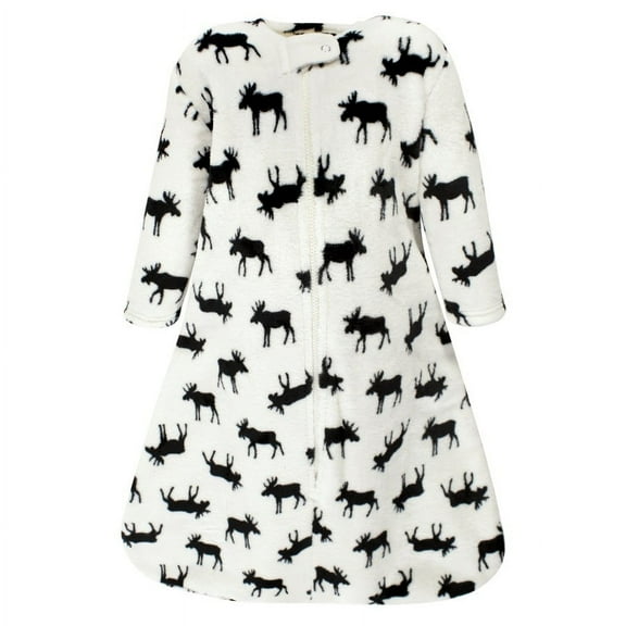 Hudson Baby Plush Long-Sleeve Sleeping Bag, Sack, Blanket, Moose, 0-6 Months