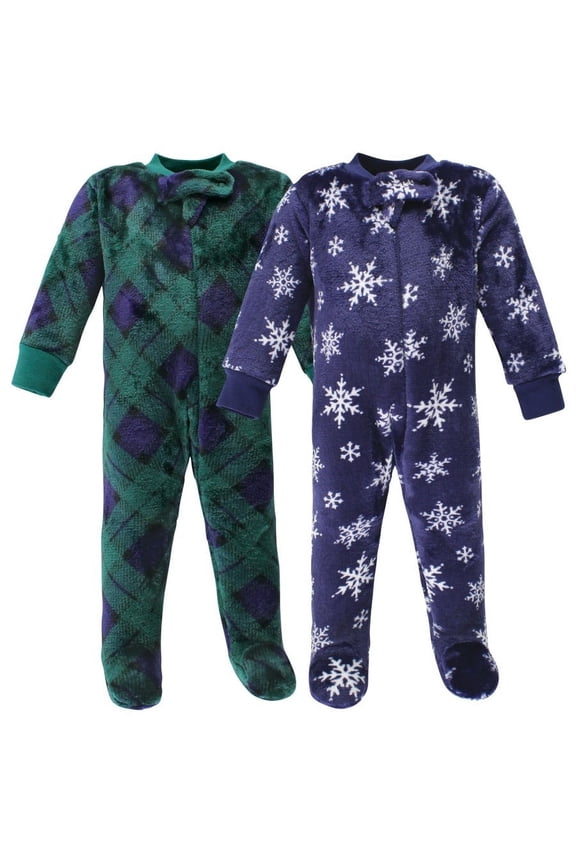 Plush Sleep and Play, Navy Snowflake, 0-3 Months