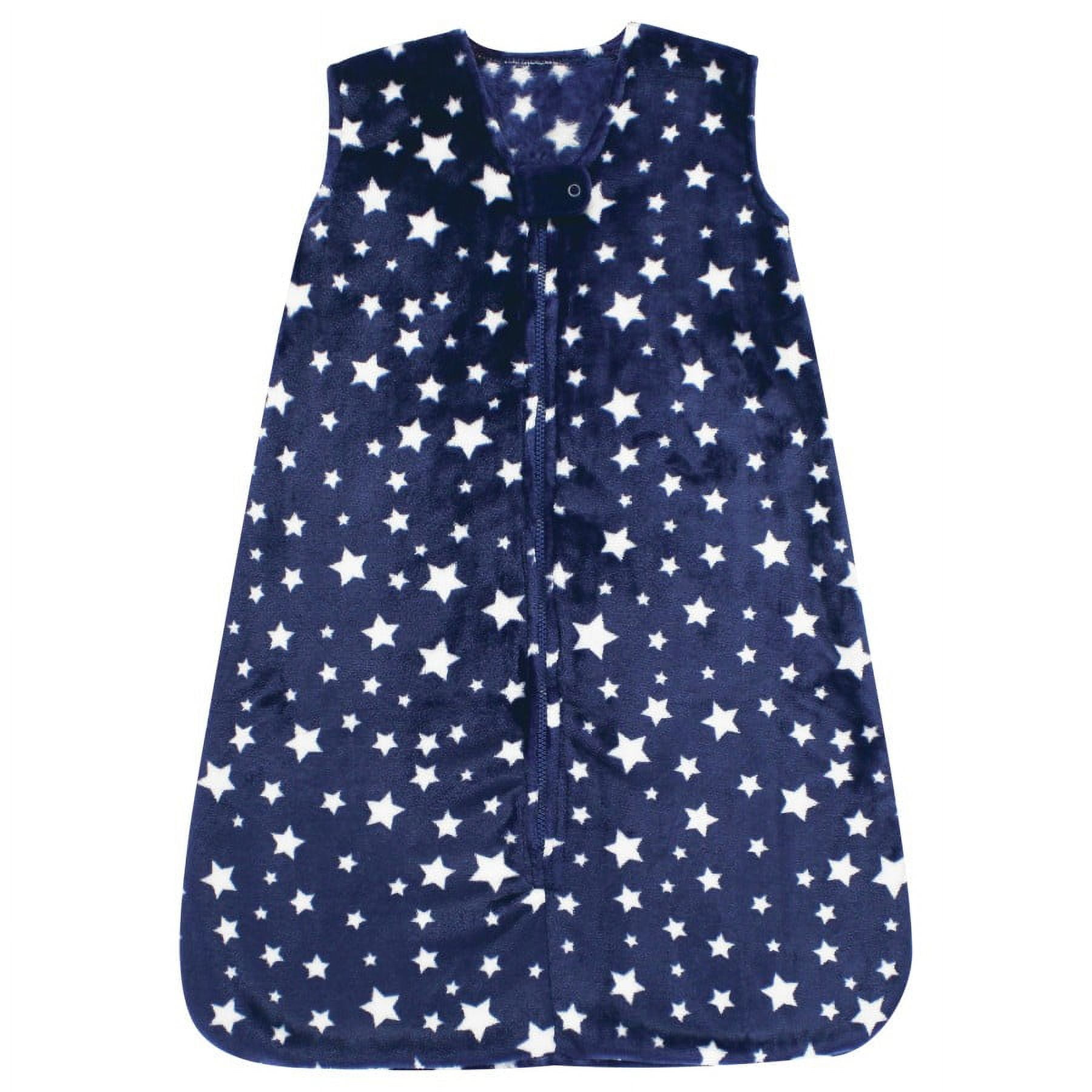 Hudson Baby Plush Sleeping Bag, Sack, Blanket, Navy Stars Sleeveless, 12-18 Months