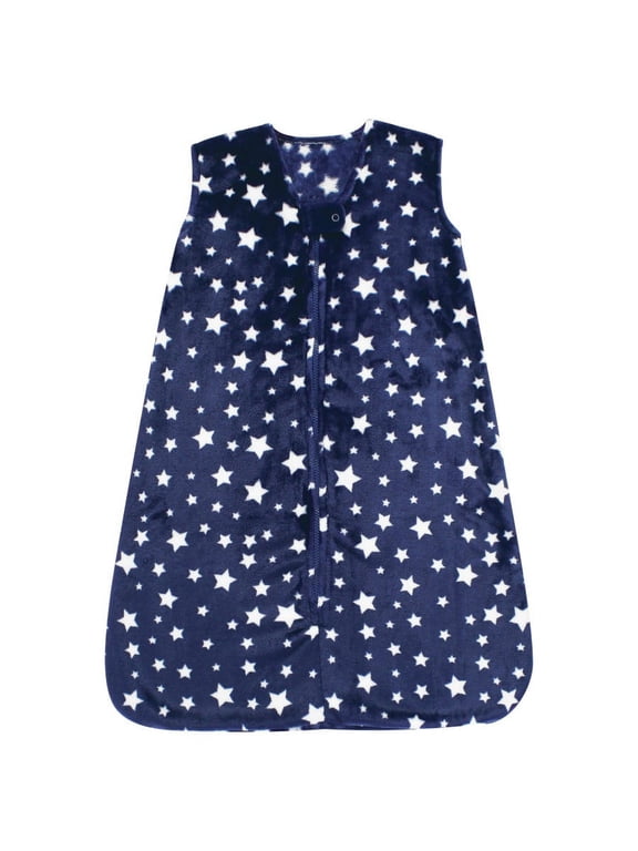 Plush Sleeping Bag, Sack, Blanket, Navy Stars Sleeveless, 18-24 Months
