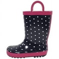 thumbnail image 1 of Hudson Baby Rain Boots, Navy Dots Pink, 9 Toddler, 1 of 4