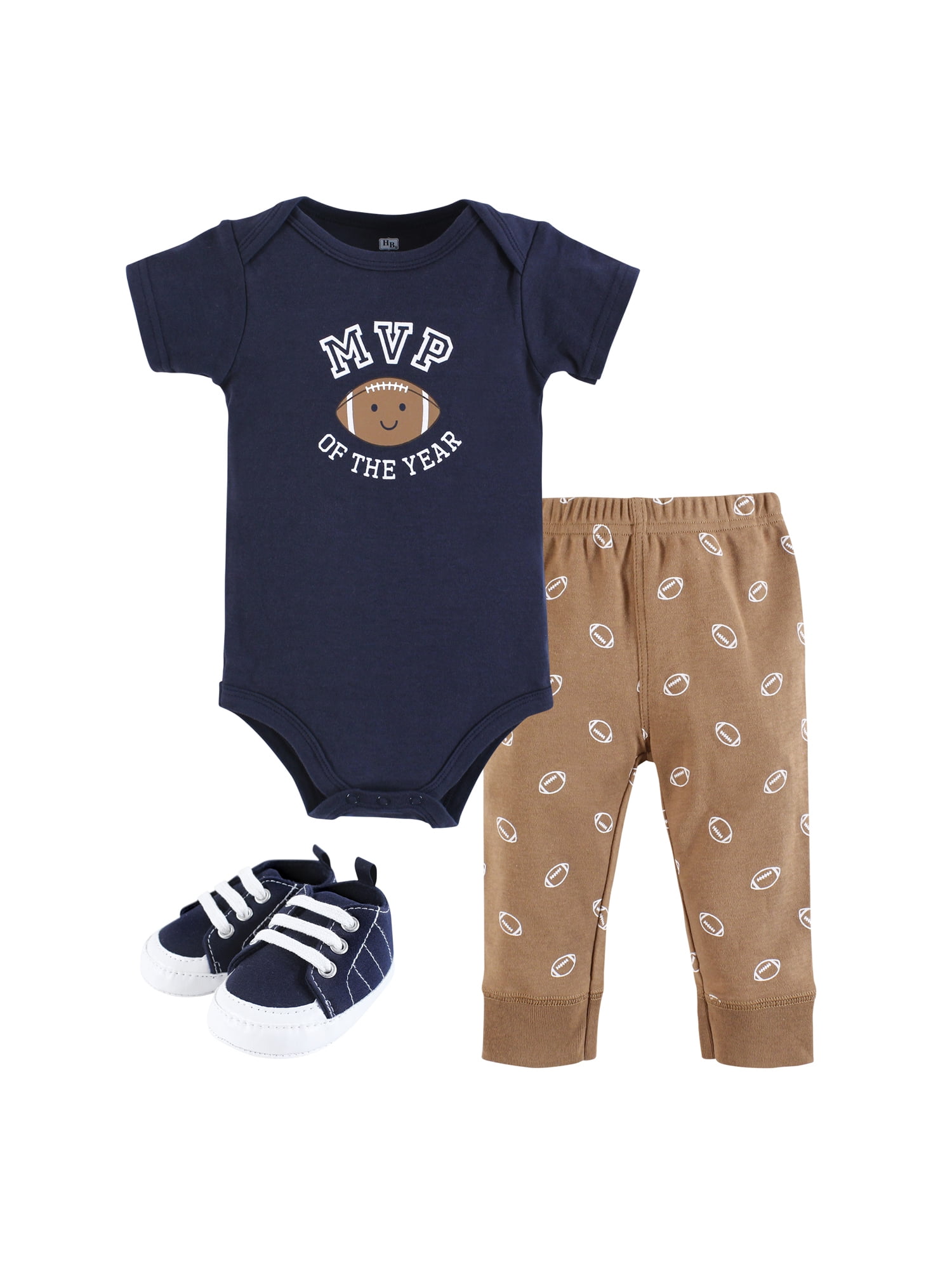 Hudson Baby Short Sleeve Bodysuit And Pant Set with Shoes, 0-18 Months