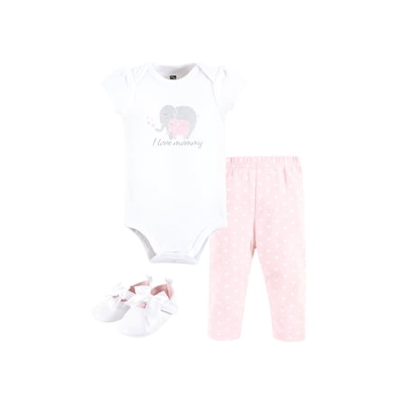 Hudson Baby Short Sleeve Bodysuit And Pant Set with Shoes, 0-18 Months