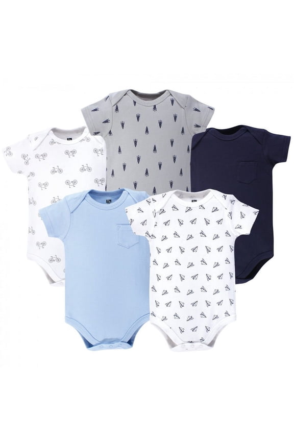 Short Sleeve Bodysuits, 5-Pack, Newborn- 24 Months
