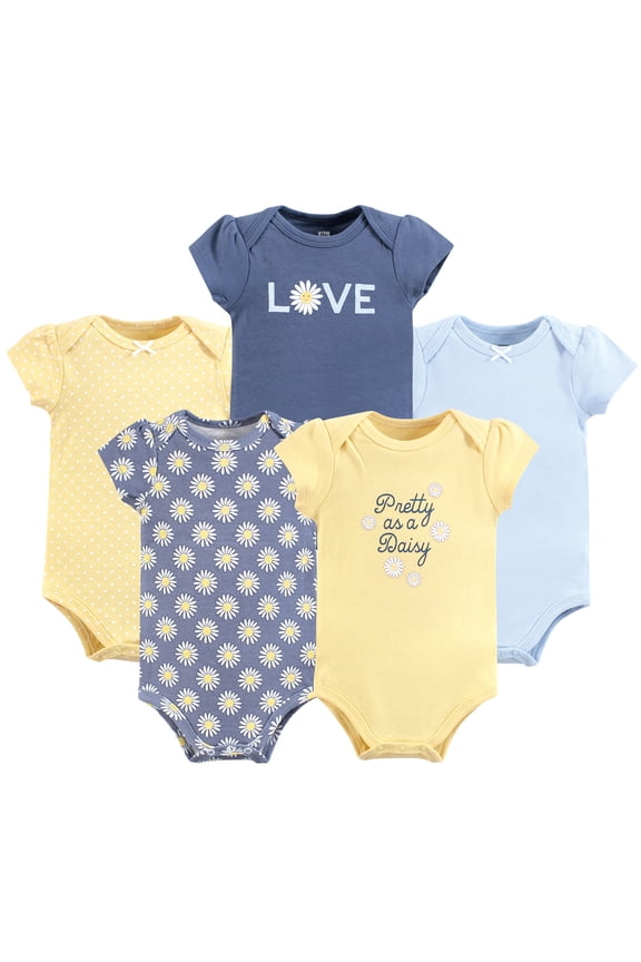 Short Sleeve Bodysuits, 5-Pack, Newborn- 24 Months