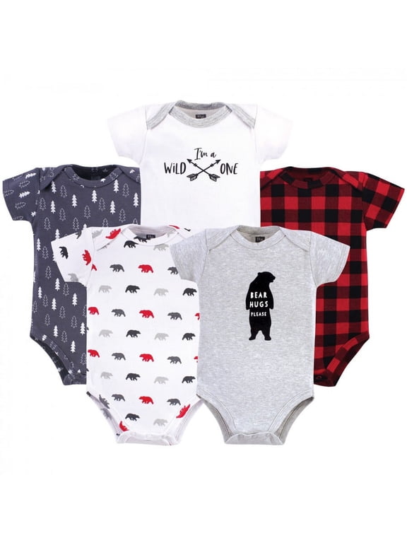 Short Sleeve Bodysuits, 5-Pack, Newborn- 24 Months