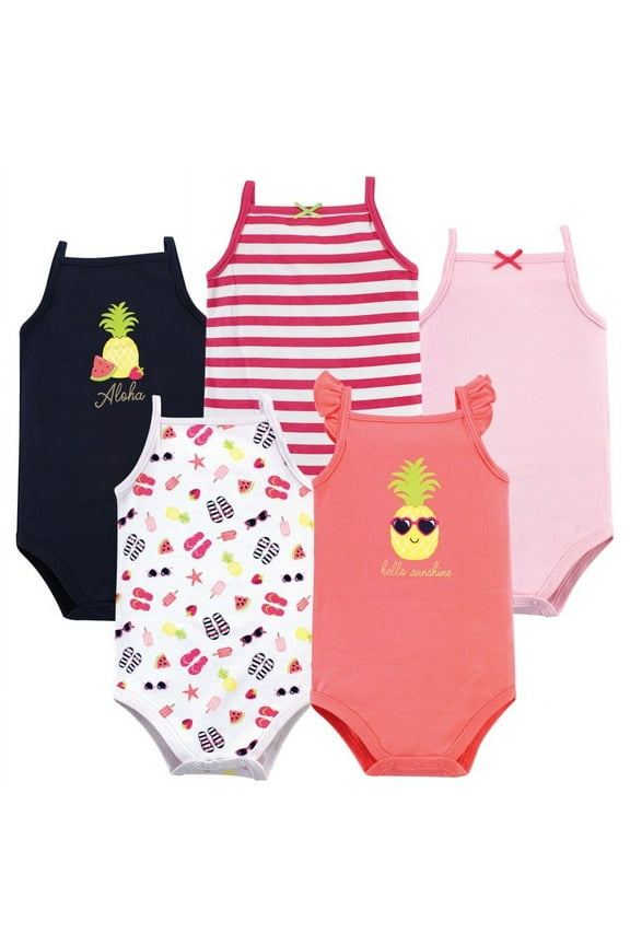 Short Sleeve Bodysuits, 5-Pack, Newborn- 24 Months