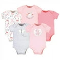 thumbnail image 1 of Hudson Baby Short Sleeve Bodysuits, 5-Pack, Newborn- 24 Months, 1 of 7