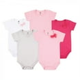 thumbnail image 1 of Hudson Baby Short Sleeve Bodysuits, 5-Pack, Newborn- 24 Months, 1 of 1