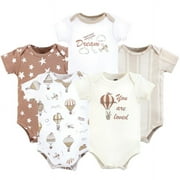 Hudson Baby Short Sleeve Bodysuits, 5-Pack, Newborn- 24 Months