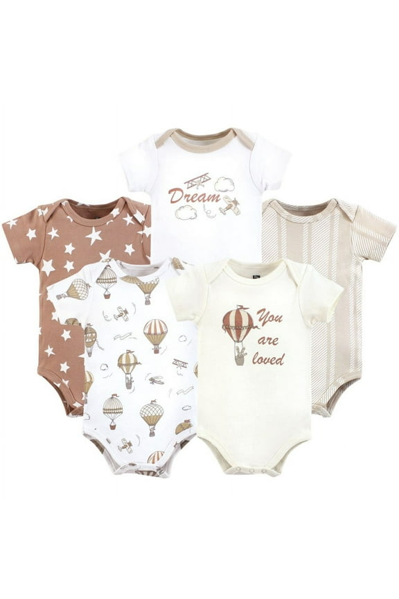 Short Sleeve Bodysuits, 5-Pack, Newborn- 24 Months
