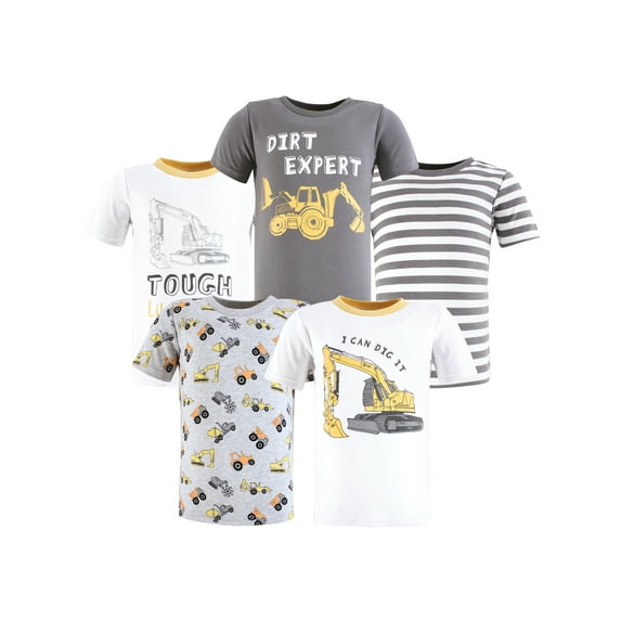 Hudson Baby Short Sleeve Tees, 5-Pack, 12 Months- 5T