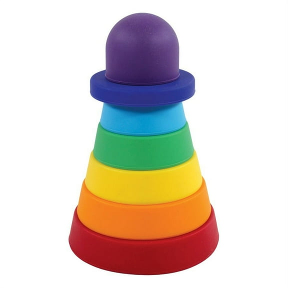 Hudson Baby Silicone Stacking Toy, Rainbow, One Size