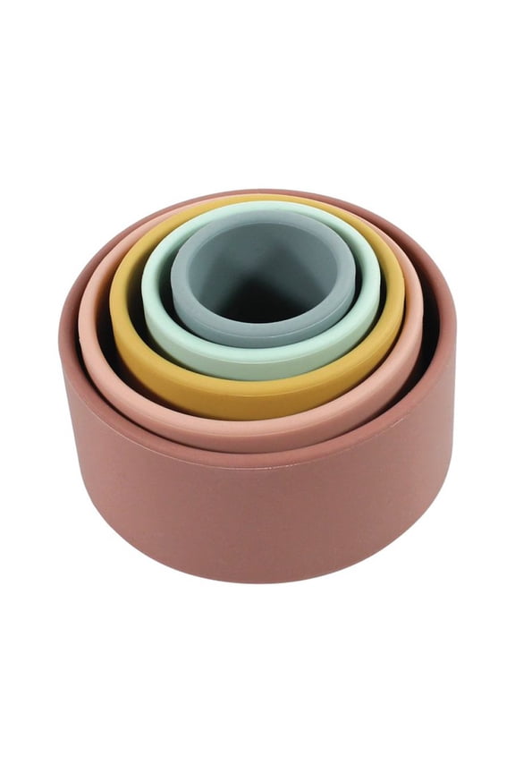Silicone Toy Stacking Cups, Multicolor, One Size