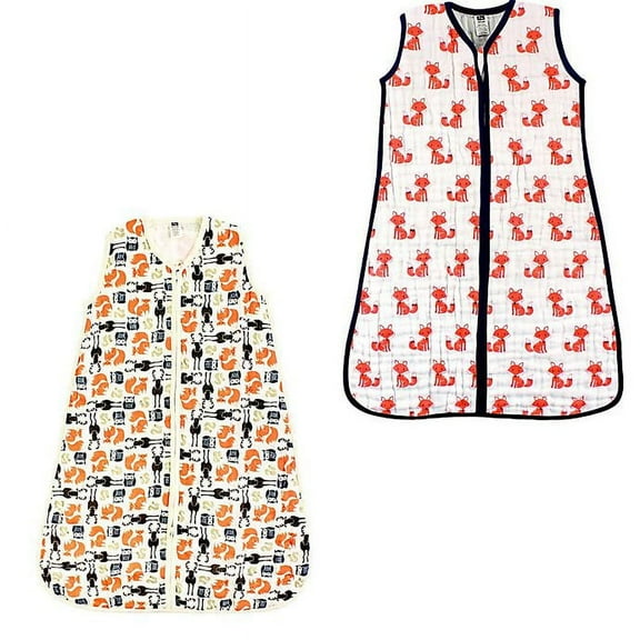 Hudson Baby Size 12-18M 2-Pack Foxes and Forest Sleep Sacks in Orange