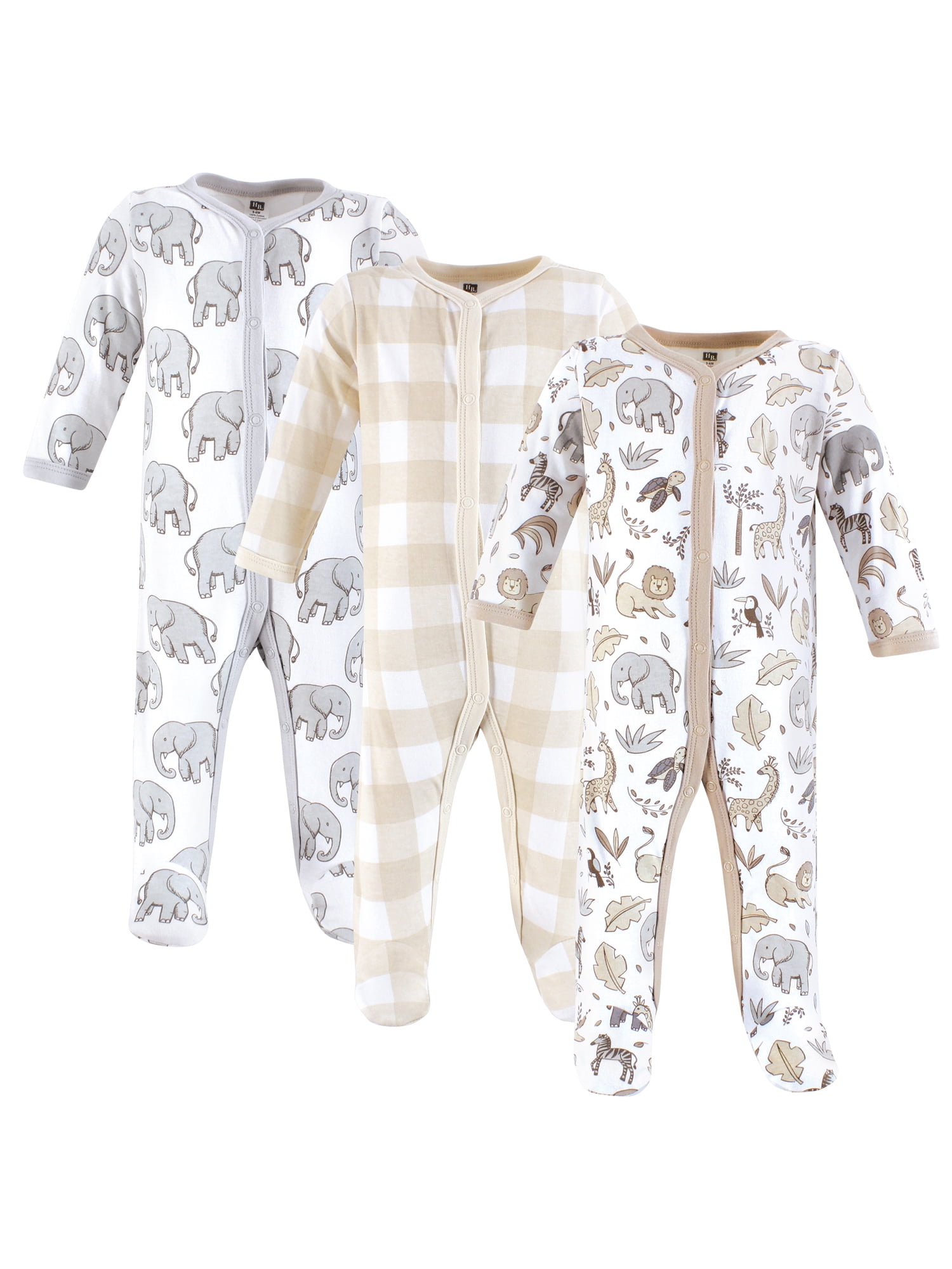 Hudson Baby Long Sleeve Sleep and Play, 3-Pack, Newborn-9 Months