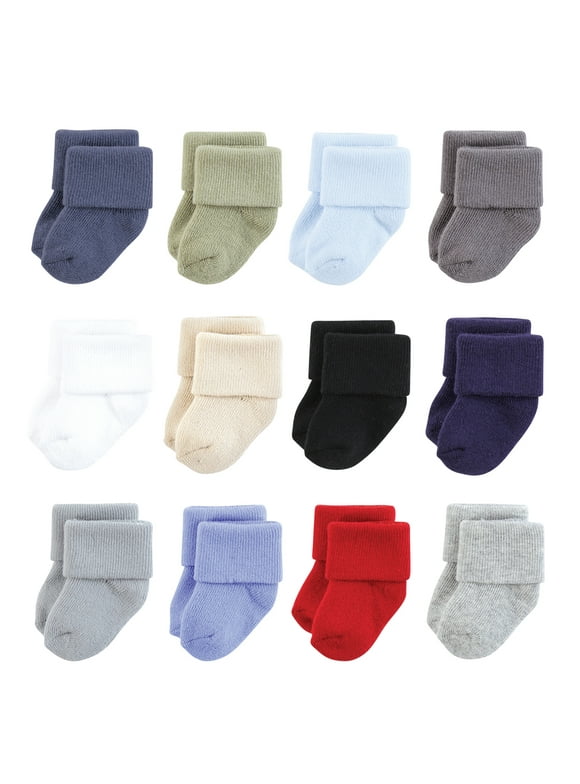 Hudson Baby Terry Socks, 12 Pack, 0-12 Months