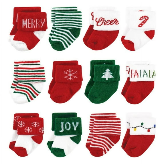 Hudson Baby Terry Socks, 12 Pack, 0-12 Months