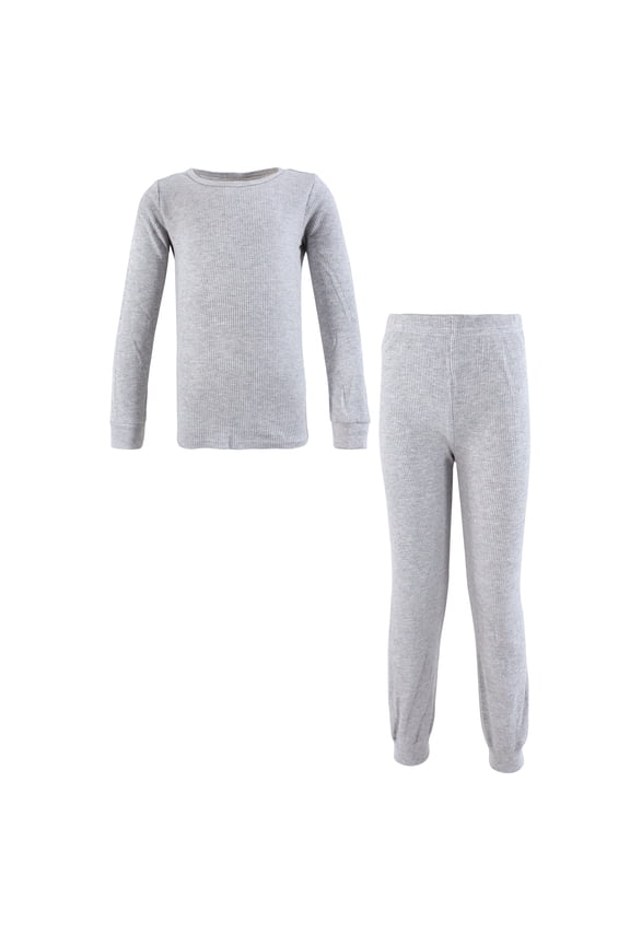 Thermal Long Underwear 2pc Set, Heather Gray, 4T