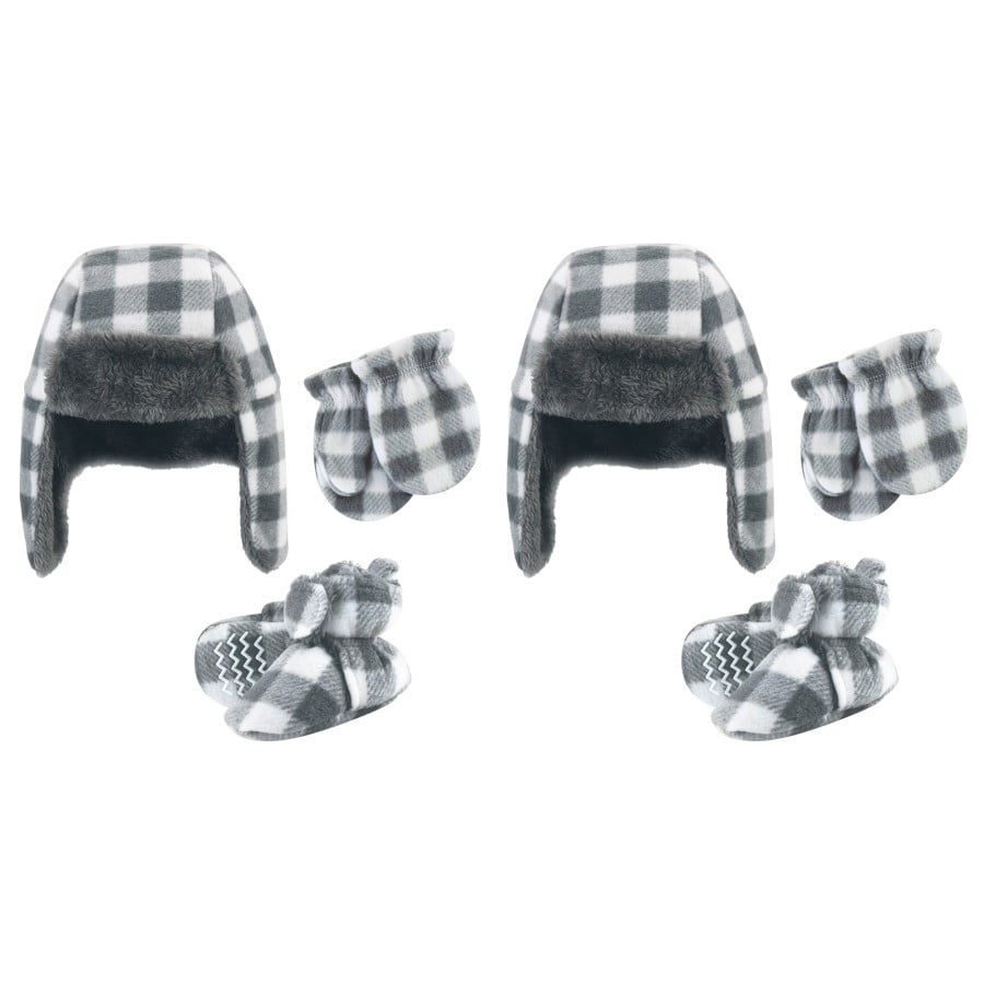 Hudson Baby 6Pc Trapper Hat, Mitten and Bootie Set, Santa