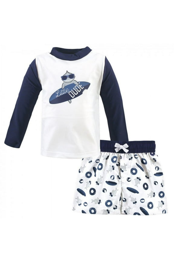 Toddler Boy Swim Rashguard Set, Little Dude, 2 Toddler