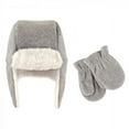 thumbnail image 1 of Hudson Baby Toddler Fleece Trapper Hat and Mitten 2pc Set, Heather Gray, 18-24 Months, 1 of 5