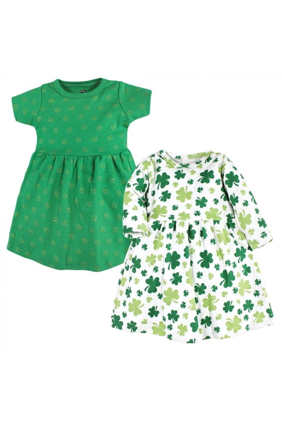 Toddler Girl Cotton Dresses, Shamrocks, 12-18 Months