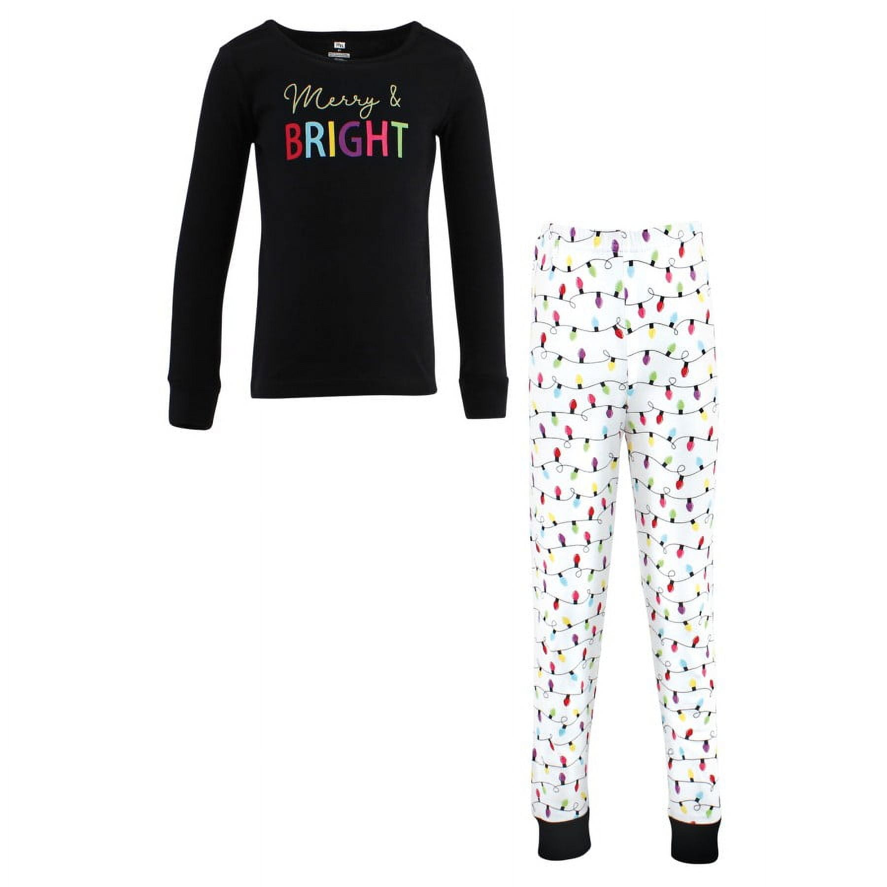 Hudson Baby Toddler Girl Cotton Pajama Set, Merry and Bright, 2 Toddler
