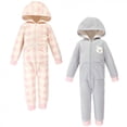 thumbnail image 1 of Hudson Baby Toddler Girl Fleece Jumpsuits, Coveralls, and Playsuits 2pk, Girl Baby Bear, 3 Toddler, 1 of 1