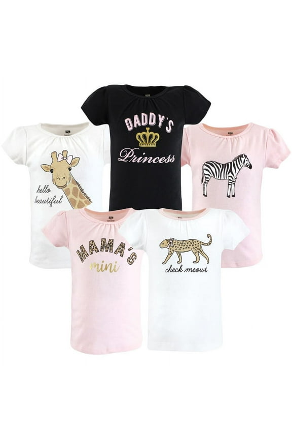 Toddler Girl Short Sleeve T-Shirts, Leopard Mamas Mini, 6-12 Months