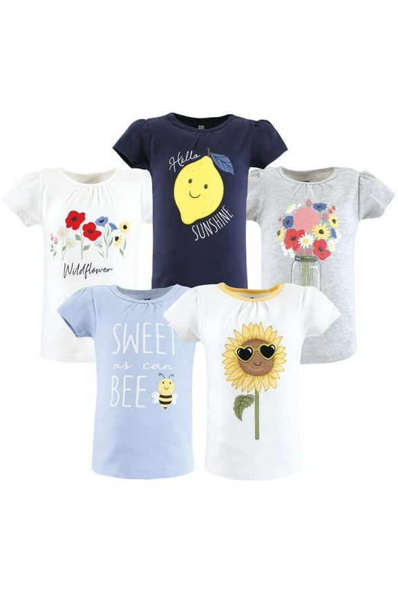 Toddler Girl Short Sleeve T-Shirts, Wildflowers, 6-12 Months