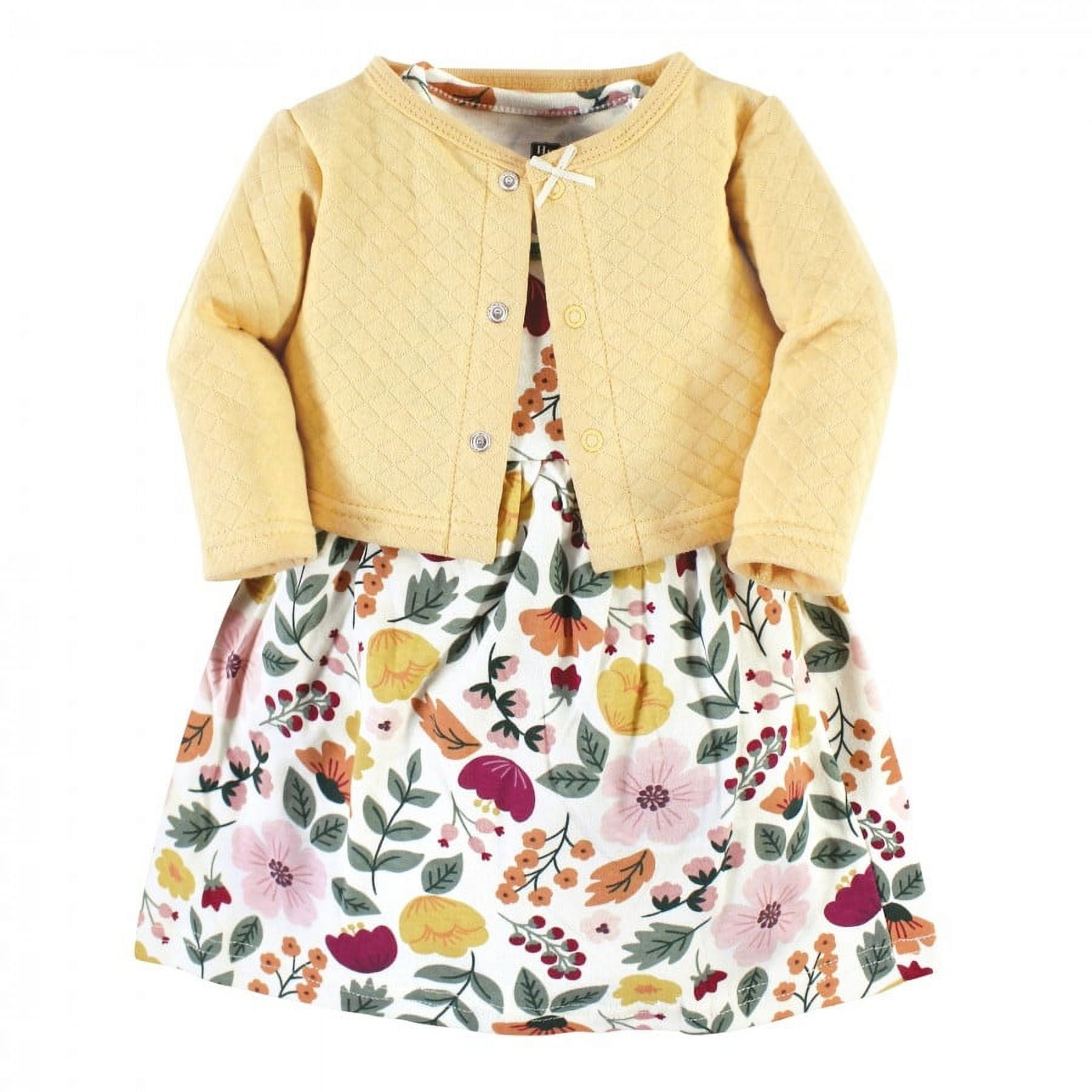 Hudson Baby Quilted Cardigan and Dress Fall Botanical 2 Toddler