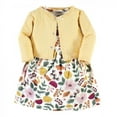 thumbnail image 1 of Hudson Baby Toddler and Baby Girl Quilted Cardigan and Dress, Fall Botanical, 3 Toddler, 1 of 3