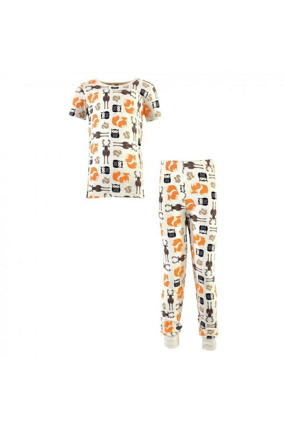 Toddler and Kids Boy Cotton Pajama Set, Forest, 6 Years