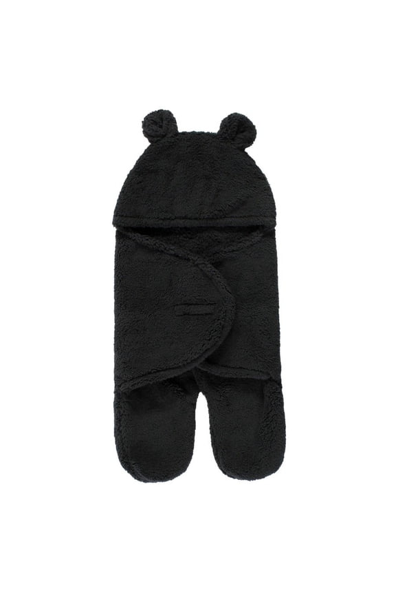 Unisex Animal Faux Shearling Baby Outdoor Stroller Sack Wrap, Black, One Size