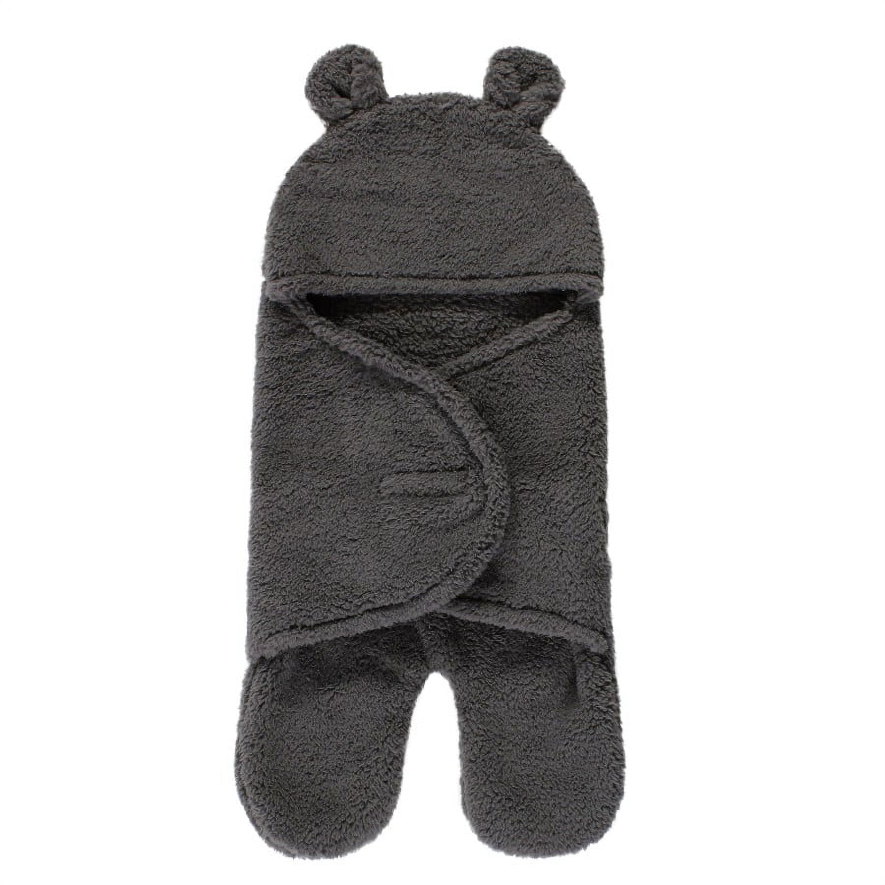 Hudson Baby Unisex Animal Faux Shearling Baby Outdoor Stroller Sack Wrap, Charcoal, One Size