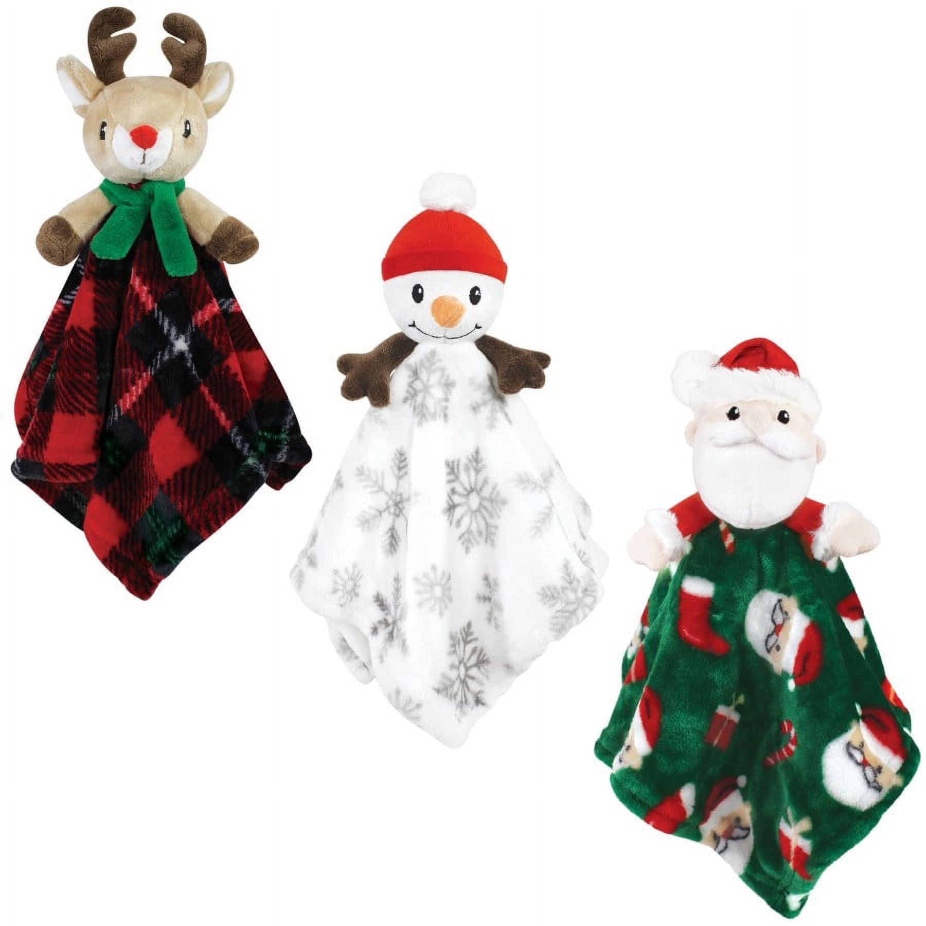 Hudson Baby Unisex Baby Animal Face Security Blanket, White Snowman, One Size