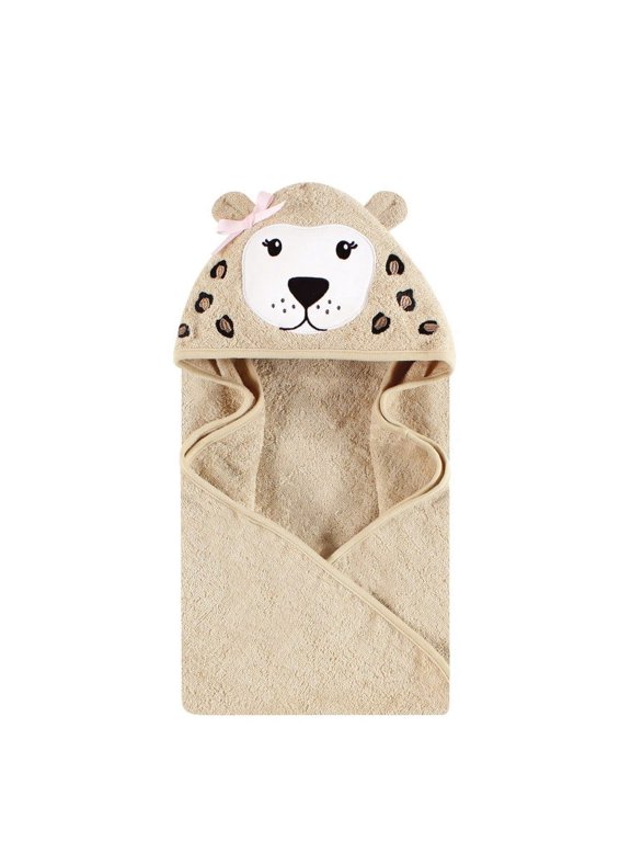 Unisex Baby Cotton Poly Animal Face Hooded Towel, Leopard, One Size