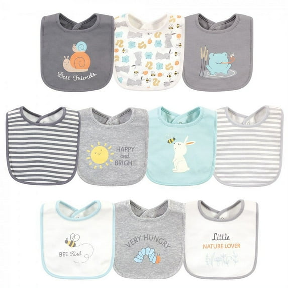 Hudson Baby Unisex Baby Cotton Bibs, Best Friends, One Size