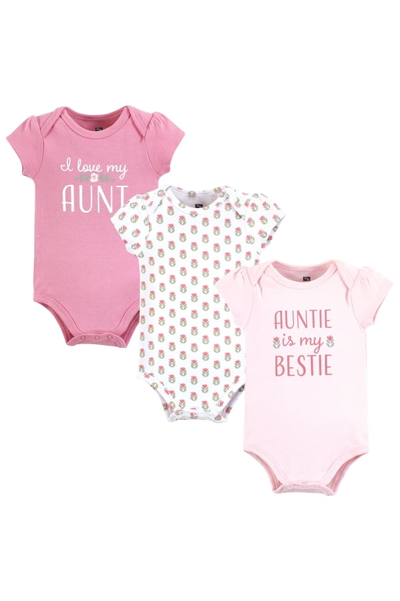 Unisex Baby Cotton Bodysuits, Auntie Bestie, 12-18 Months