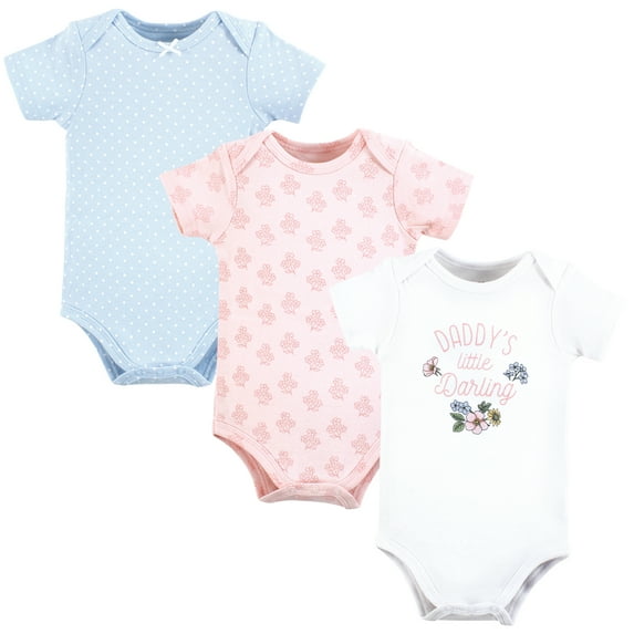 Hudson Baby Unisex Baby Cotton Bodysuits, Daddys Little Darling, 18-24 Months