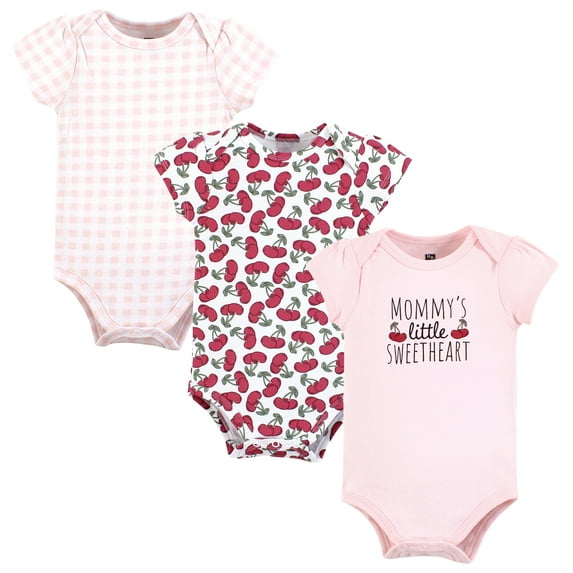 Hudson Baby Unisex Baby Cotton Bodysuits, Mommys Sweetheart Cherry, 3-6 Months