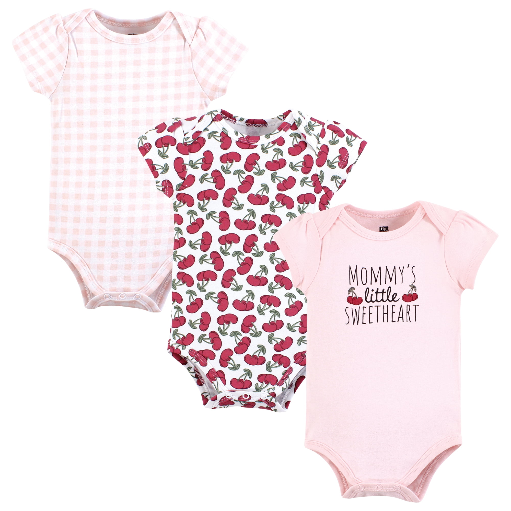 Hudson Baby Unisex Baby Cotton Bodysuits, Mommys Sweetheart Cherry, 9-12 Months