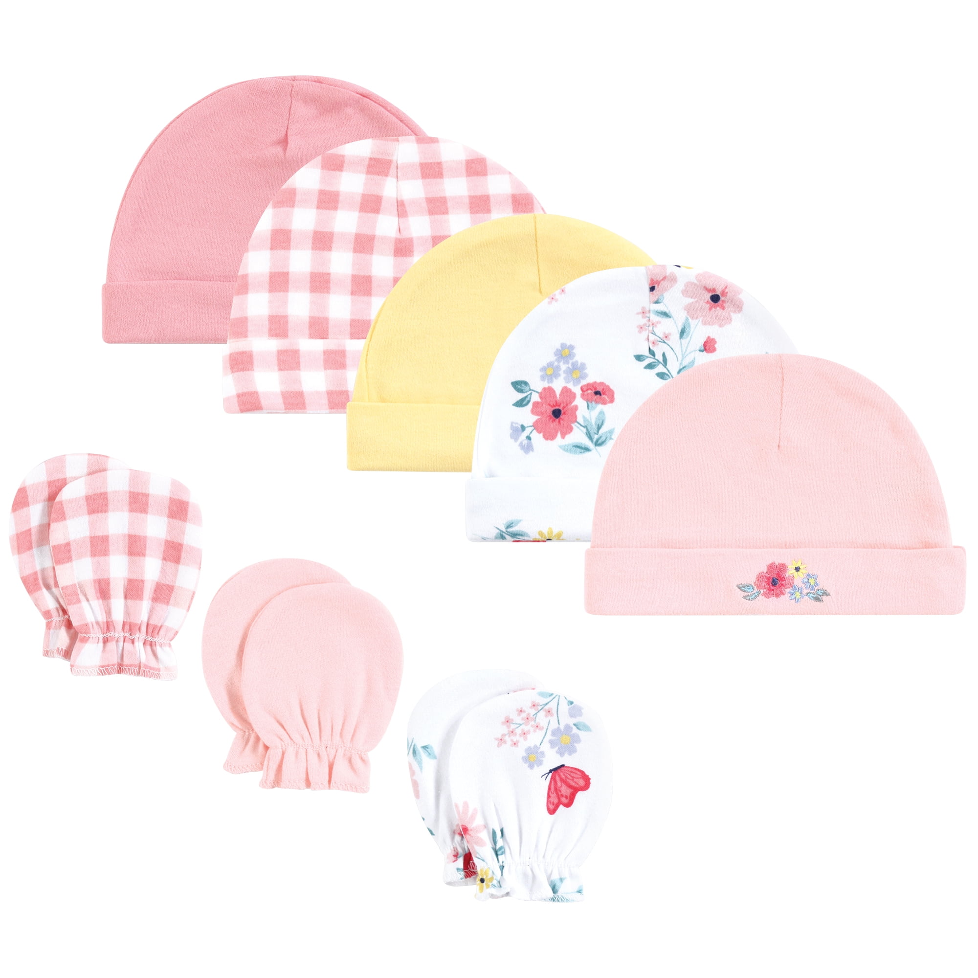 Hudson Baby Unisex Baby Cotton Cap and Scratch Mitten Set