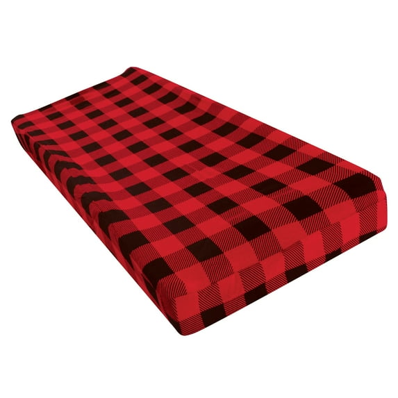 Hudson Baby Unisex Baby Cotton Changing Pad Cover, Buffalo Plaid, One Size